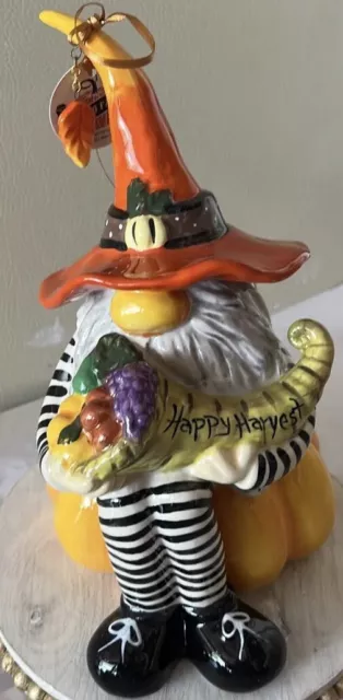 Blue Sky Clayworks “Happy Harvest” Gnome Fall Thanksgiving NEW Auth Retailer