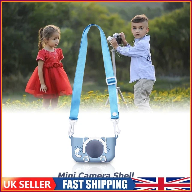 Portable Mini Cartoon Camera Cover Adjustable Silicone Shell (Blue Cat)