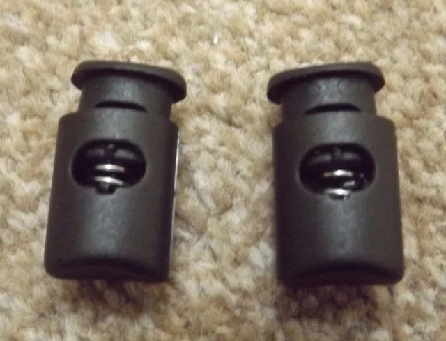 NUEVO 25mm X 14mm NEGRO 8mm X 6mm ORIFICIO OVALADO CAÑÓN AJUSTE CIERRE EXTREMO PALANCAS DE RESORTE