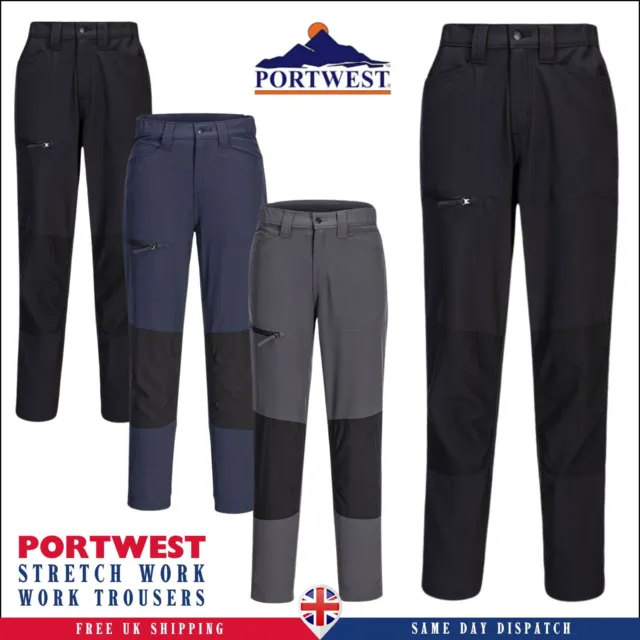 PORTWEST Women Stretch Work Trouser Lightweight Stretch Polyester Safety CD887