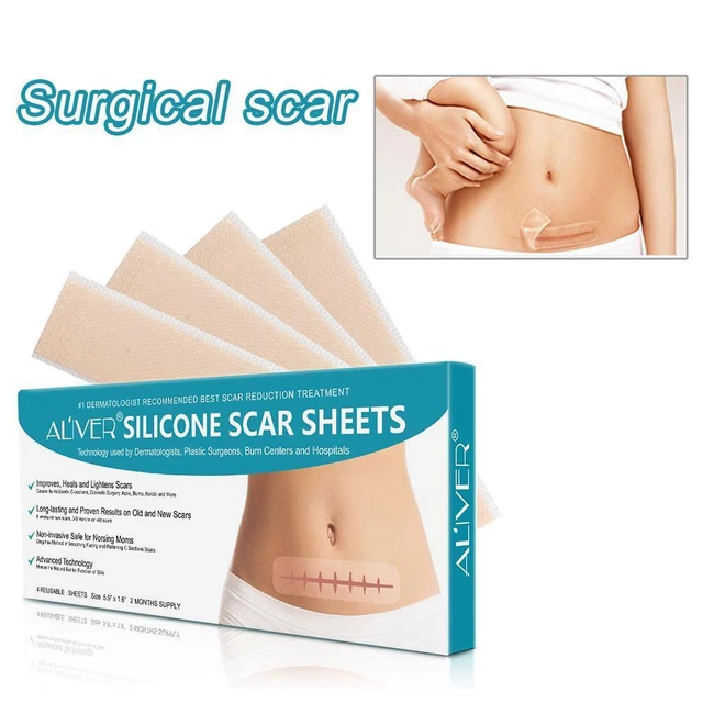 ALIVER 4x Silicona Cicatrices Gel Tiras Eliminador de Cicatrices Y6 Reutilizable V4J2 Parche T4F1