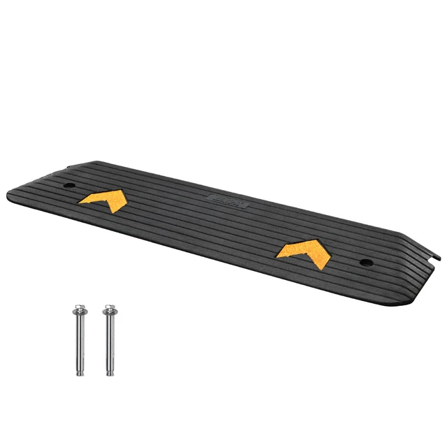 VEVOR rampa de umbral rampa de bordillo rampa de umbral de puerta 113x24,1x2,5 cm goma 15T