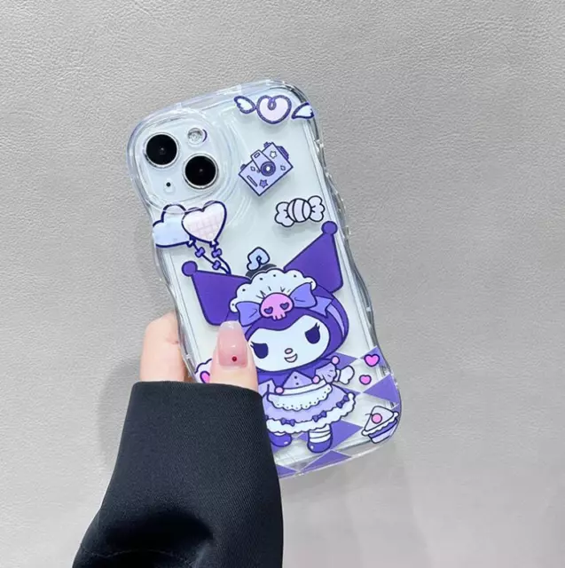 3D Hello Kitty Kuromi Charm Stand Mirror Case Cover for iPhone 14