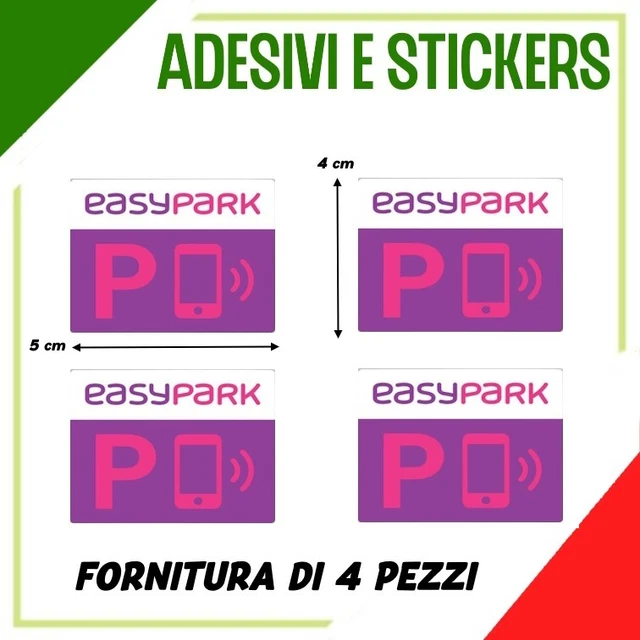EASYPARK Vignette Parcheggio - 4 Adesivi Per Auto, Rimovibili E Resistente UV - Foto 8
