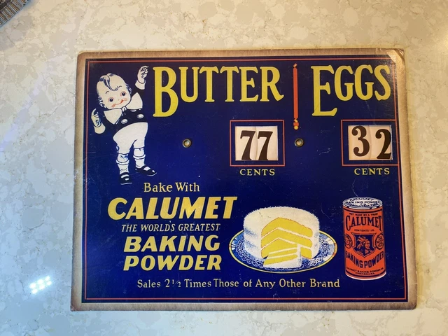 Vintage Antique 1920's - 1930's Calumet Baking Powder Cardboard Sign working