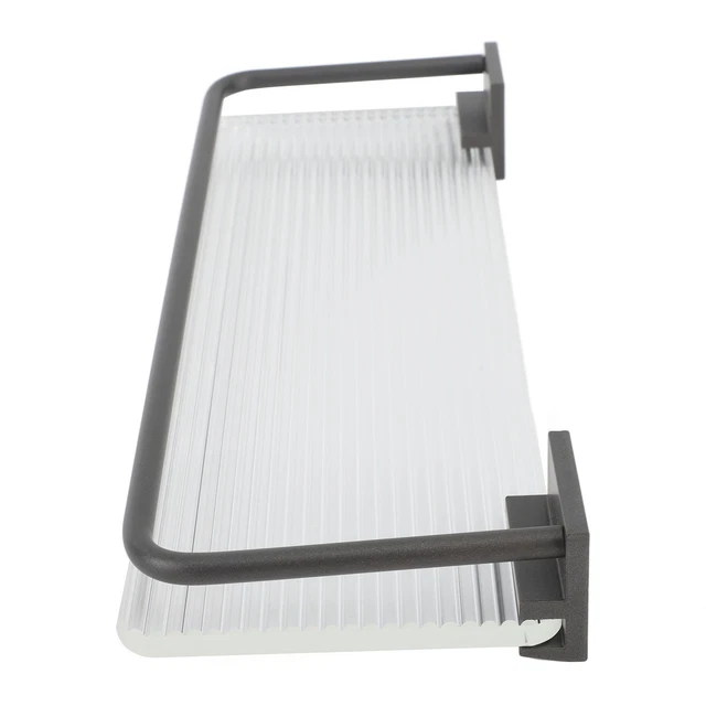 (Gray)Acrylic Bathroom Towel Rack Wall Mounted 30Cm Organizer Drill Easy