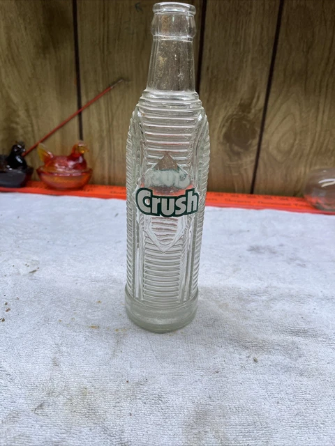 Vintage Antique Spanish Orange "Crush" Bottle, Thick Ribbed Glass, Very Rare-Old