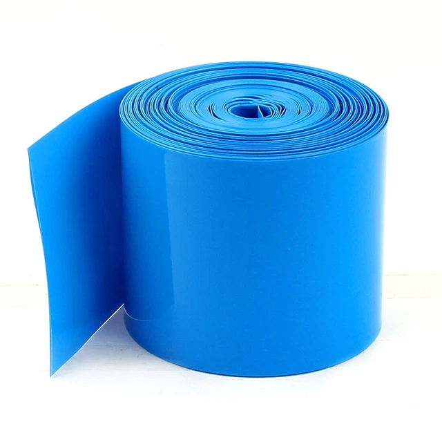 10 metri Larghezza 50mm PVC calore termoretraibile tubo blu 2 x 18650 batteria