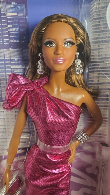 N124 ~ Nrfb Barbie ~ The Look City Shine Pink Dress Aa Pazette Model Muse Doll