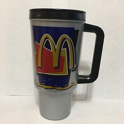 Vintage McDonalds Whirley Travel Coffee Mug Plastic Cup Thermo Cup No Lid