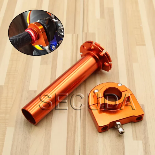 CNC Aluminum Universal Motorcycle Twist Throttle Assembly 7/8" 22mm Orange