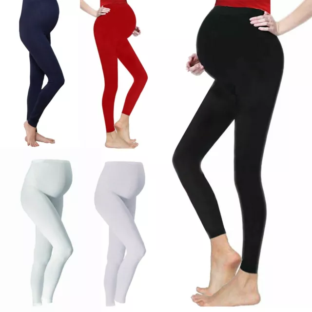 New Women Soft Comfortable Maternity Cotton Leggings Full Ankle Length Pregnancy