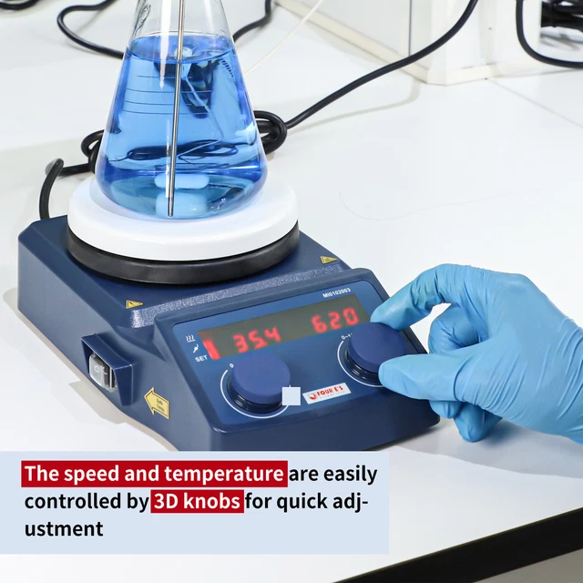 100-1500RPM Magnetic Stirrer Hot Plate w/ Temp Probe Ceramic Coated Lab Stirrers