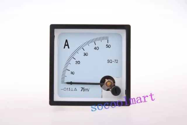 High Quality Analog AMP Panel Meter + Shunt DC 50A