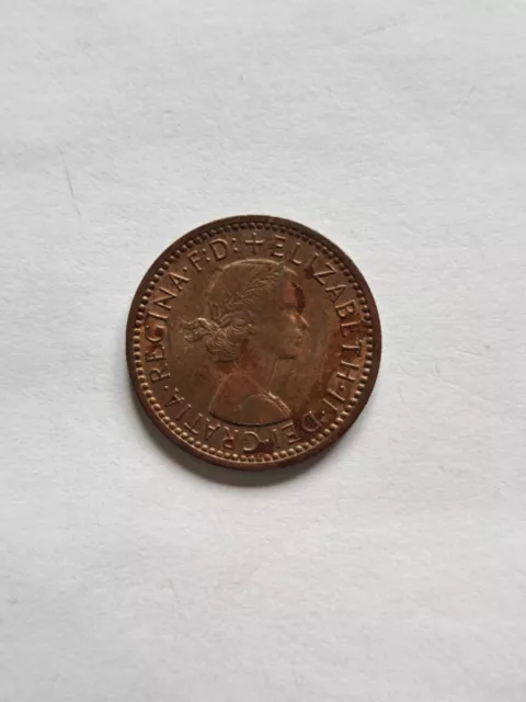 A 1955 Queen Elizabeth II (VF) farthing coin