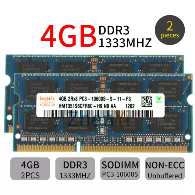 8Go Kit 2x 4Go DDR3 1333MHz Mémoire RAM Pour Dell Inspiron 15R (N5010/M5010) FR