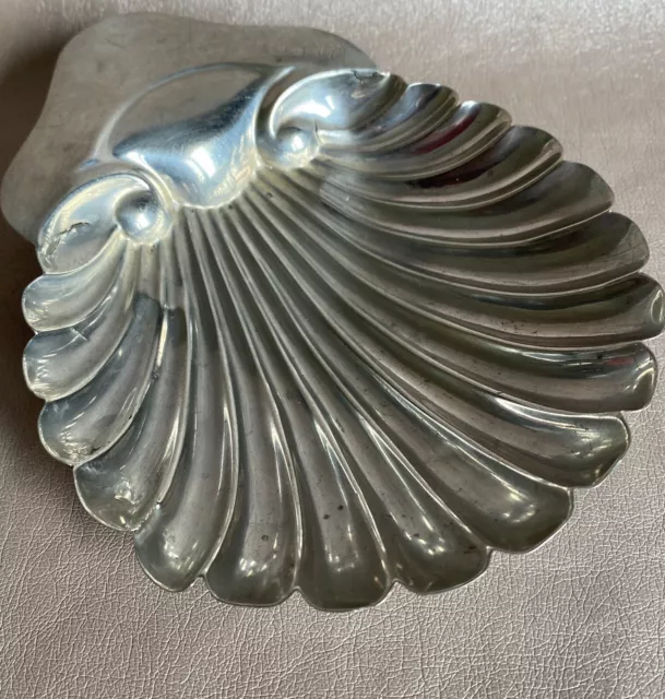 Victorian Antique Solid Silver Repousse Shell Butter Dish 52g George Unite