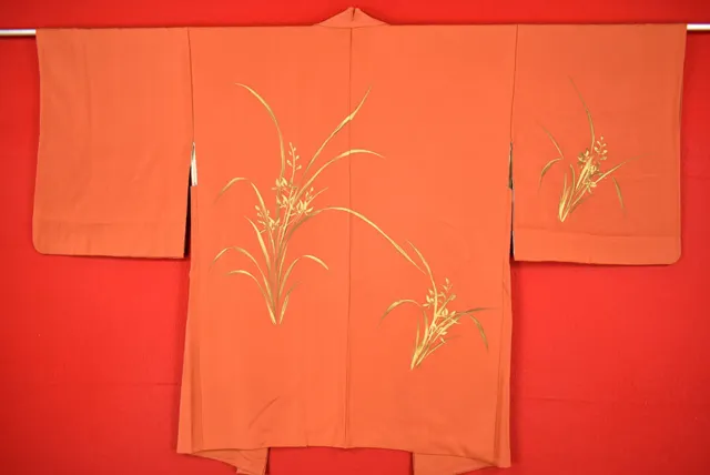 Vintage Japanese Kimono Silk Antique BORO HAORI Kusakizome Dyed/A448/605