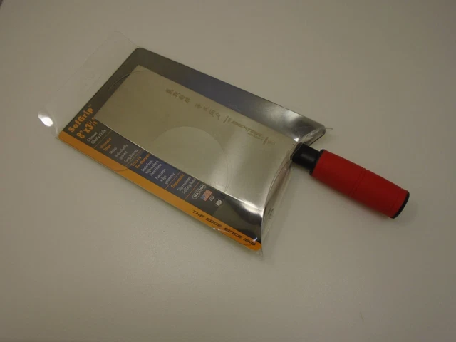 Dexter USA 8X3.25 in Chinese Chefs Knife Soft grip Red Handle S5888 Stainless