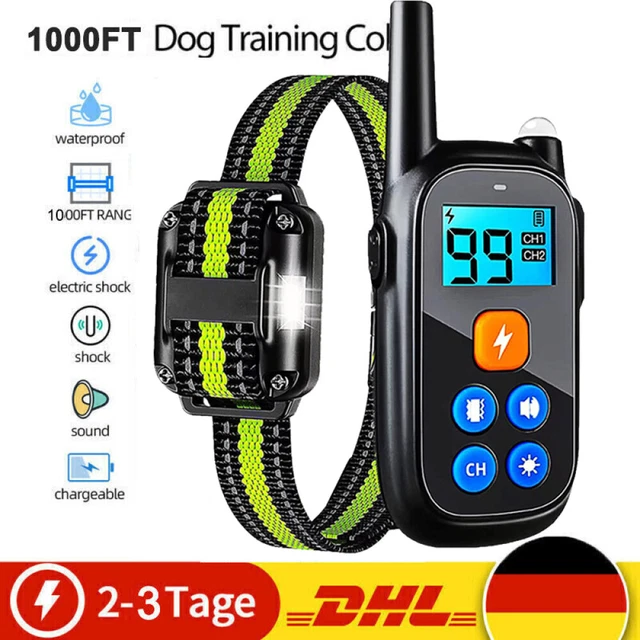 1000M Electroschoque Electrospectivo Pet Dog Training Collar Electrónico Anti-Bark Obedience ¡Golpe eléctrico!