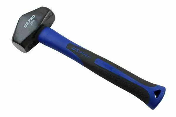US Pro Tools Double Visage 0.9kg Club Hammer Fibre Tpr Poignée Caoutchouc 3302