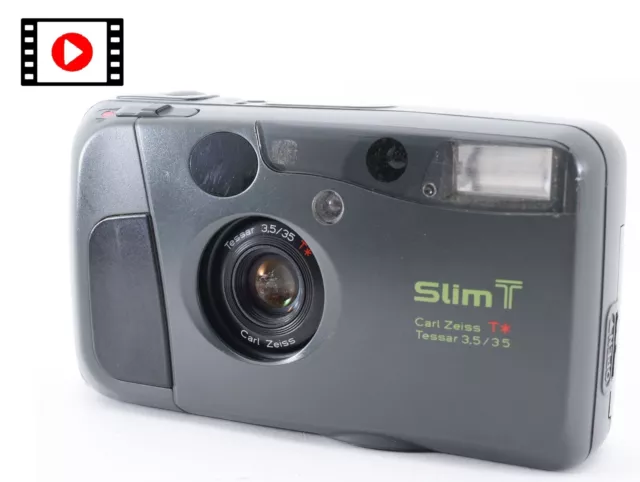 LCD Works【Exc+5】 Kyocera Slim T Black Yashica T4 Point & Shoot Film Camera JAPAN