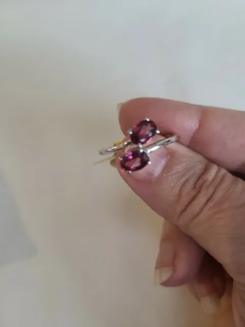 WINE GARNET RING Size 9, Platinum Over 925SS, 2cts, Very Pretty $29.00 ...
