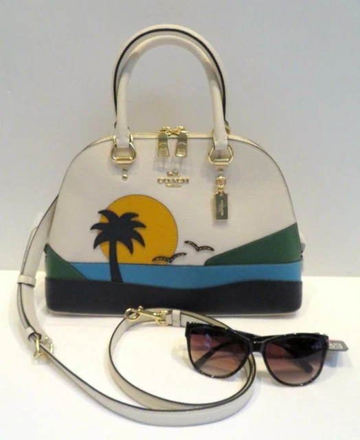 Coach katy satchel sales with sunset motif