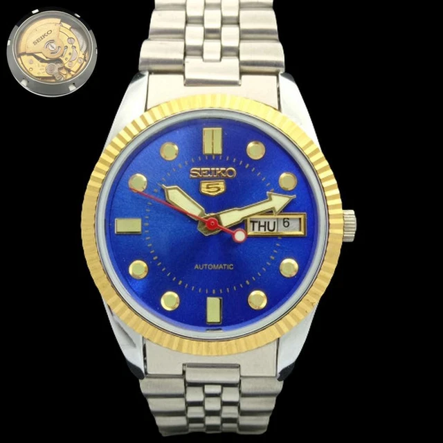 SEIKO 5 AUTOMATIC JAPAN MENS TRANSPARENT BACK REFURBISHED WATCH 575a