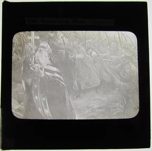 Glass Magic lantern slide RUSSO JAPANESE WAR - BATTLE CHEN-HIEN CHING