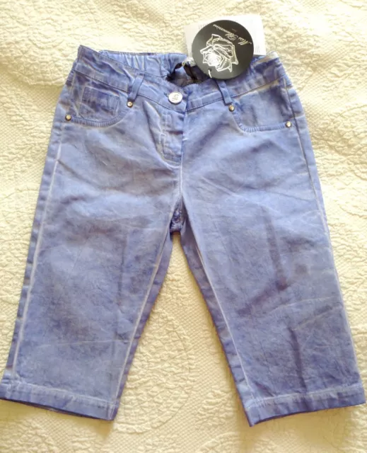NWT! Authentic MISS BLUMARINE Blue Denim Cropped Capris Pants  -7 yrs, rrp $180