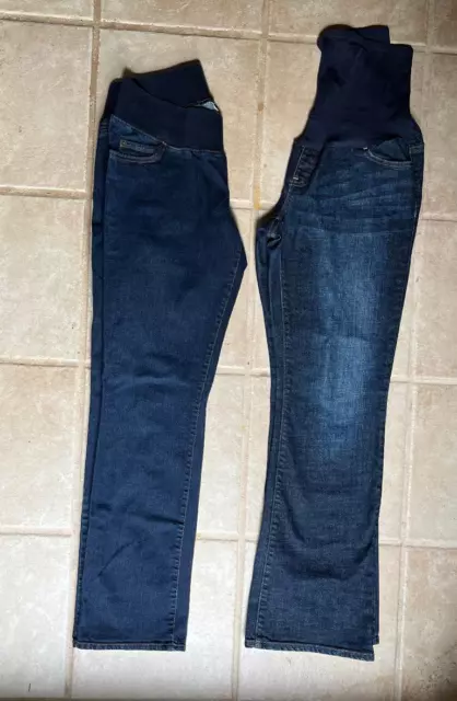 Lot of 2 maternity jeans size 10 dark wash  Gap and Liz Lange