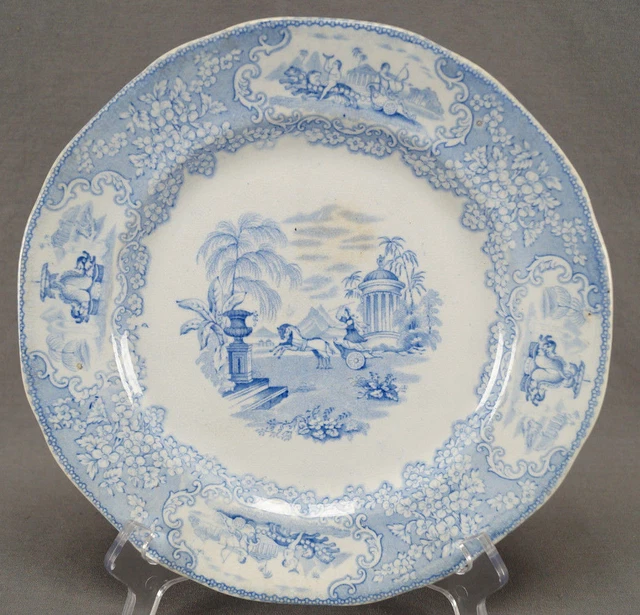 J & MP Bell & Co Glasgow Triumphal Car Blue Transferware 9 1/2