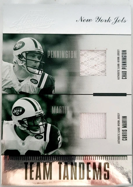 2004 Donruss Playoff Chad Pennington Curtis Martin dual Jersey Patch 65/125