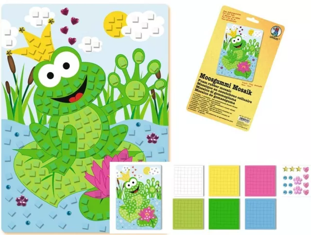 Frosch  Mosaikbild für Kinder Mosaik Set Kleben nach Zahlen Moosgummi Lernset