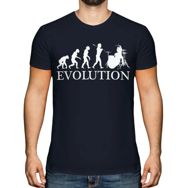 Drummer Evolution Of Man Mens T-Shirt Tee Top Gift Musician