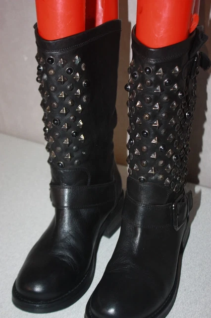 Bottes En Cuir Noir MITICA Venezia - Taille 39 EU - Doublées Cuir - Occasion Très Bon état (petit Défaut)