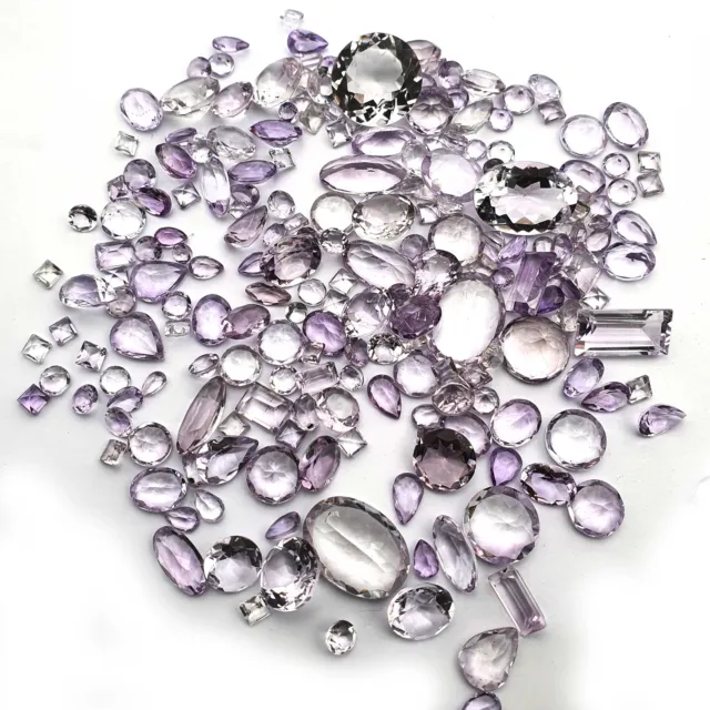 Natural Lavender Amethyst Mix Shape Cut Gemstone Lot 54 Pcs 2*6-26*21 MM 90 CT