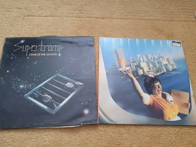 Supertramp -  'Breakfast in America' & Crime Of The Century Vinyl Ex