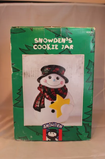 RaRe in Box SNOWDEN COOKIE JAR  Snowman Christmas Decoration 11"