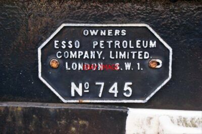 Photo  Esso Numberplate Of Anglo American Oil Co (Esso) 4-Wheeled Oil Tank Wagon