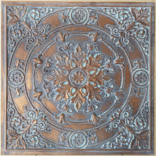 Faux tin Ceiling tiles antique weather copper decor wall panels PL18 10pcs/lot