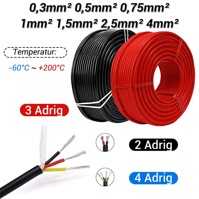 Cavo in silicone 2/3/4 adrig altamente flessibile cavo auto schermato filo di rame stagnato