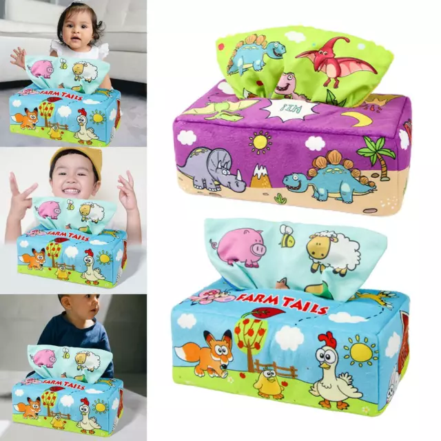 Tissue Box Baby Toy Soft Scarf Box Preschool Learning for Newborns Kids