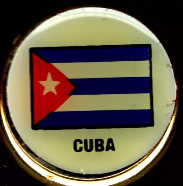 República de Cuba Flag Solid Brass Key Chain f NEW