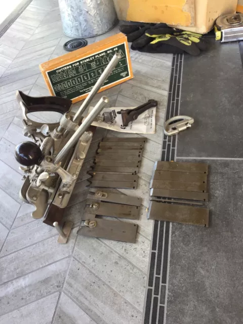 Fine Stanley No. 45 Combination Plow Plane Wood Tool w/Sweetheart Cutters Box