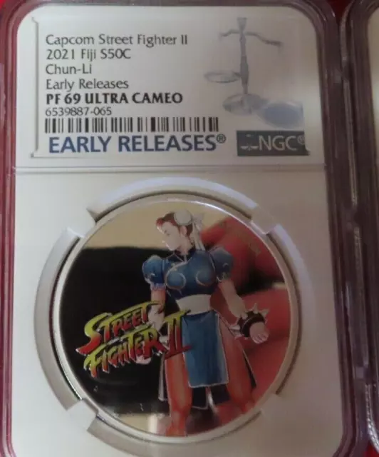 2021 1 oz Colorized Fiji Street Fighter II Vega Silver Coin (BU) l