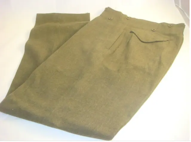 VINTAGE WW ll ROYAL CANADIAN ARMY CADET BATTLEDRESS TROUSERS NEW OLD STOCK 1957