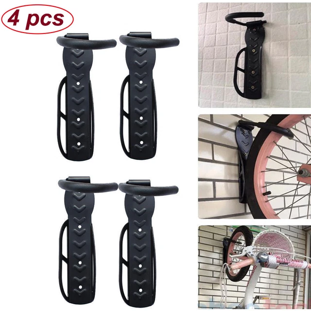 4PCS Bicycle Bike Wall Mount Hook Hanger Garage Storage Holder Rack Black US