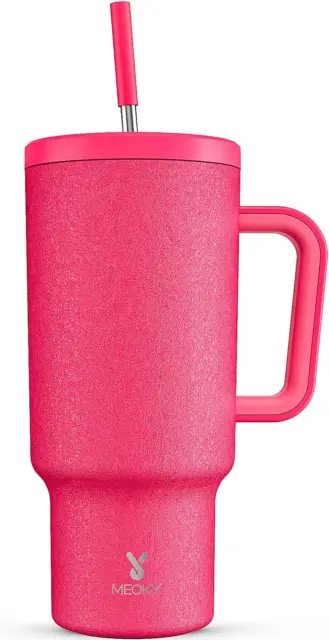 40Oz Tumbler with Handle, Leak-Proof Lid and Straw, Stainless Steel Travel Mug,